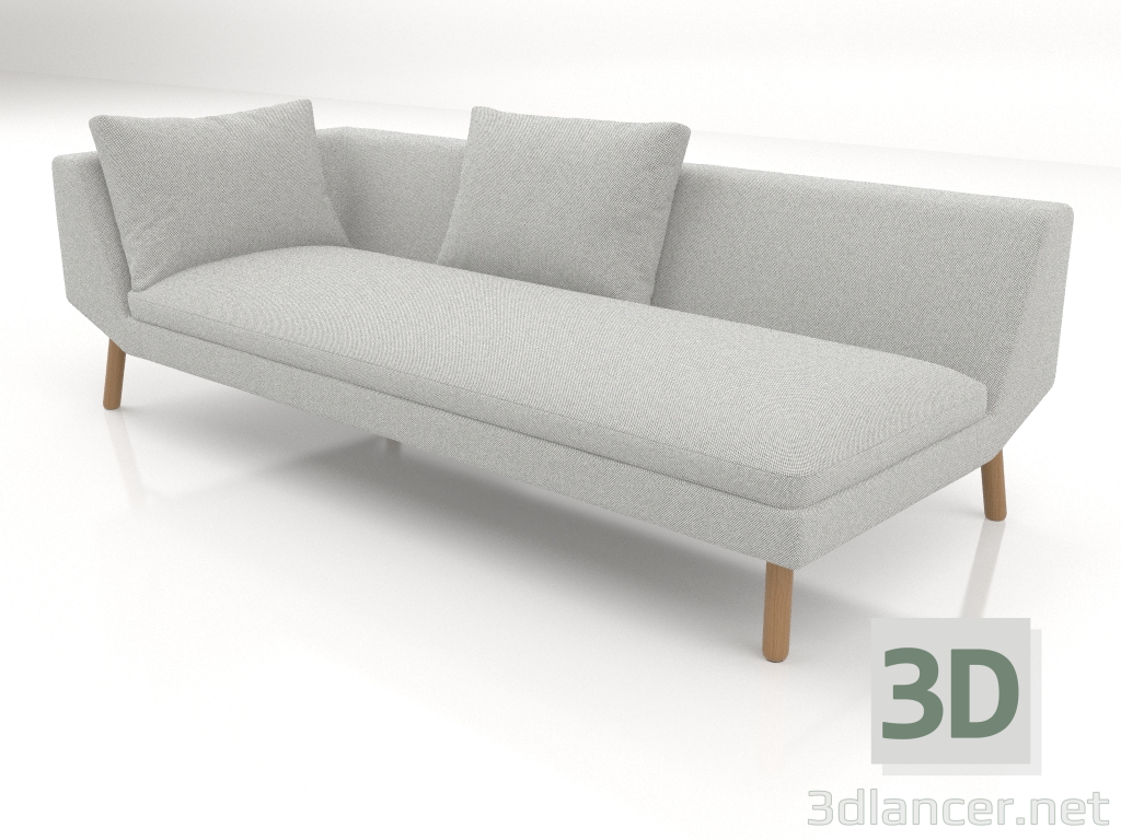 modello 3D Modulo terminale divano 219 con bracciolo a sinistra (gambe in legno) - anteprima