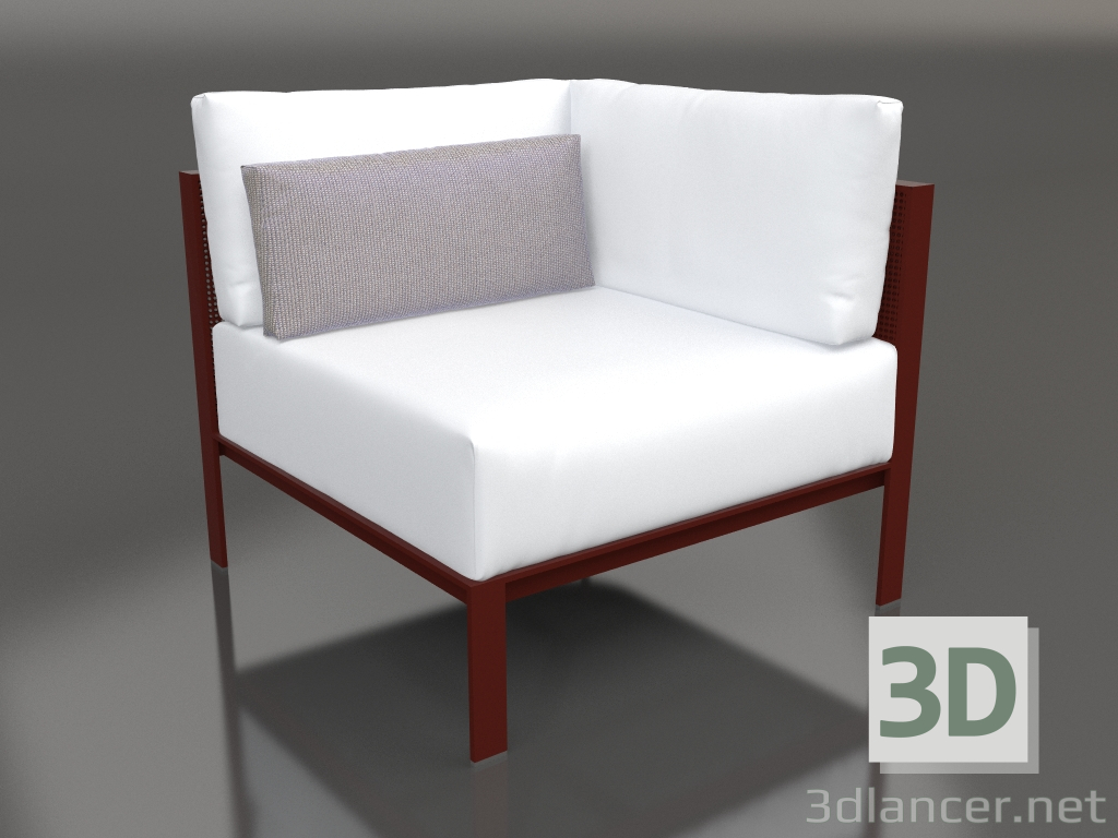 Modelo 3d Módulo sofá, seção 6 (Vinho tinto) - preview