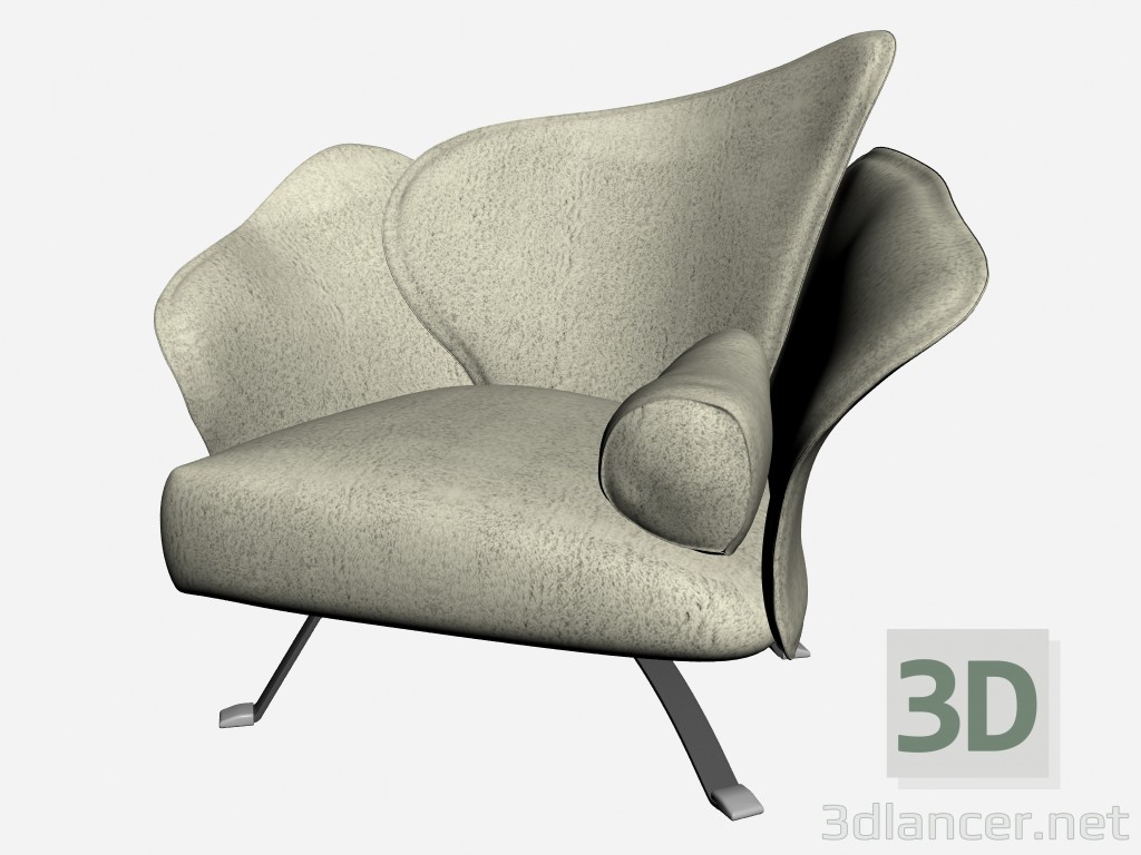 modèle 3D Chaise fleur 1 - preview