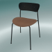 modèle 3D Pavillon de chaise (AV3, H 76cm, 50x52.5cm, Chêne teinté noir, Cuir - Soie Cognac) - preview