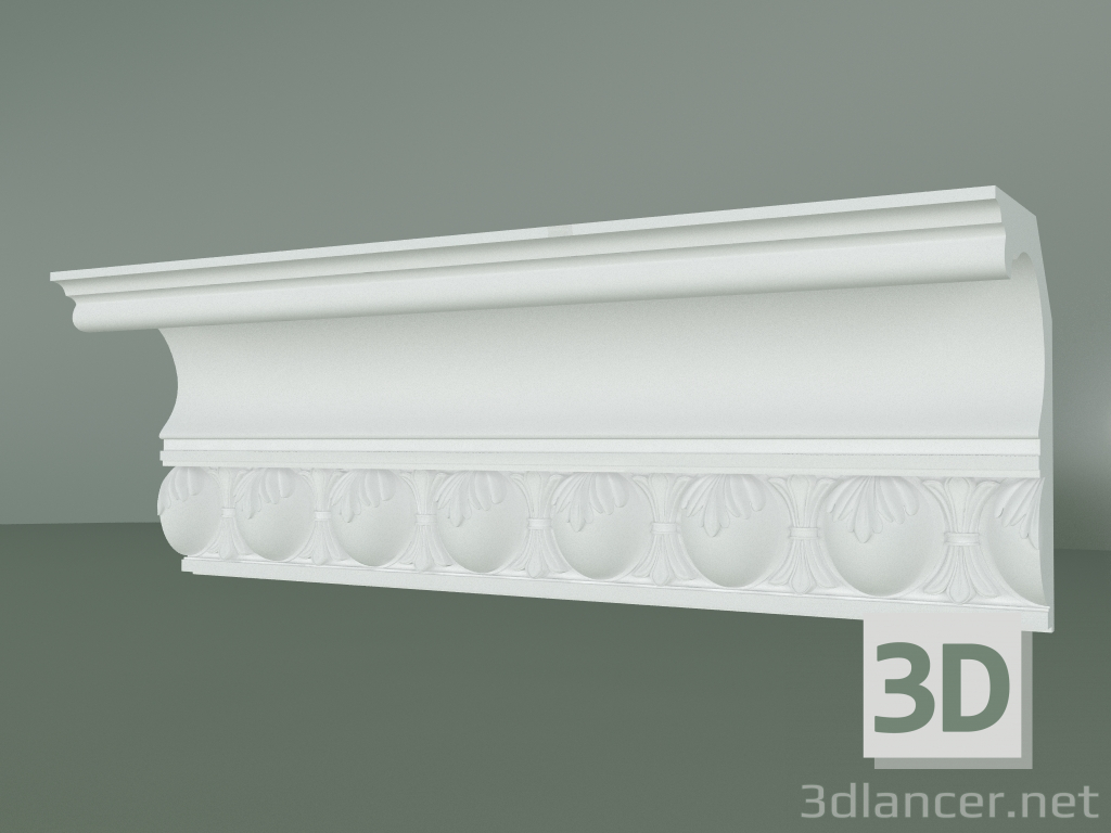 modèle 3D Corniche en plâtre avec ornement KV060 - preview