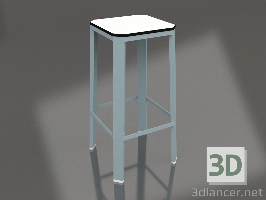 modèle 3D Tabouret haut (Bleu gris) - preview