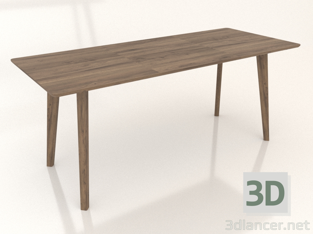 modèle 3D Table à manger nordique (1800x750, noyer) - preview