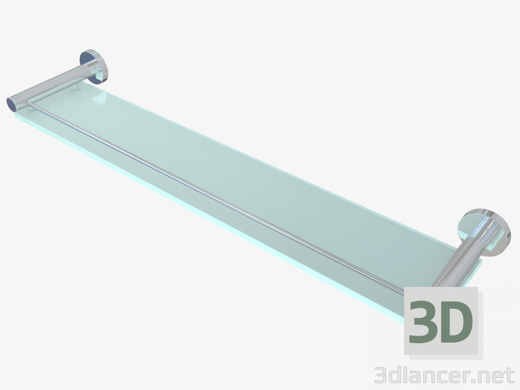 modello 3D Ripiano in vetro CANYON con limitatore (L 600) - anteprima