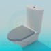 3D Modell Toilette mit Spülkasten - Vorschau