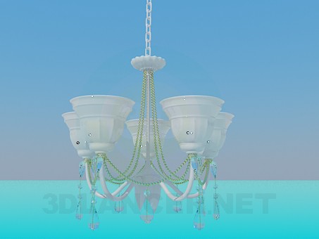 3d model Chandelier with porcelain ceiling paintings - preview 3d model Chandelier with porcelain ceiling paintings - preview