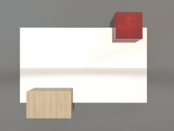 Specchio ZL 07 (753х593, legno bianco, rosso)