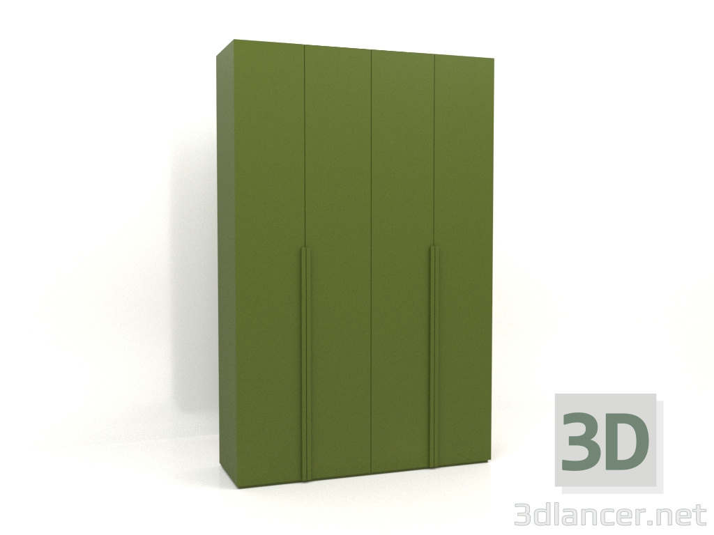 3D Modell Kleiderschrank MW 02 Lack (1800x600x2800, grün) - Vorschau