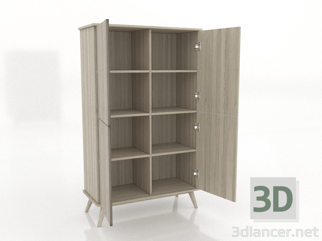 3d модель Шафа 5 1000х450х1650 мм (відчинена, освітлений дуб) – превью 3d модель Шафа 5 1000х450х1650 мм (відчинена, освітлений дуб) – превью