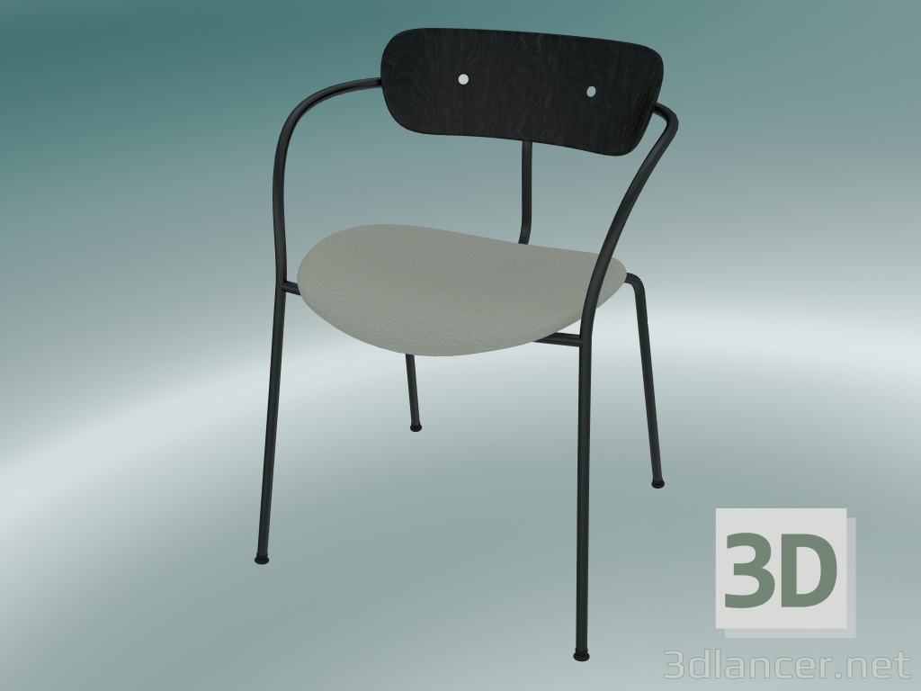 modello 3D Chair Pavilion (AV4, H 76cm, 52x56cm, Rovere tinto nero, Balder 612) - anteprima
