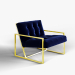 3d Navy Velvet Chair модель купити - зображення