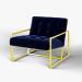modèle 3D de Chaise en velours bleu marine acheter - rendu