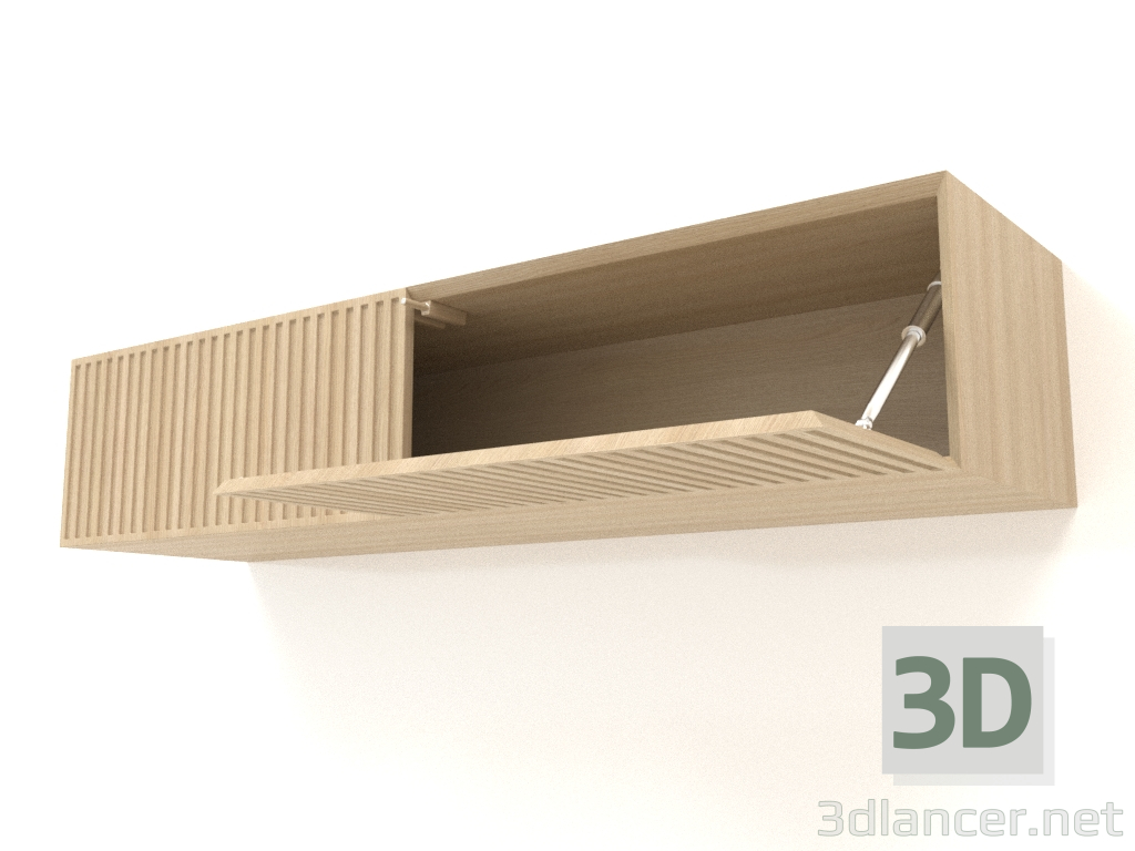 3d model Hanging shelf ST 06 (open door) (1200x315x250, wood white) - preview