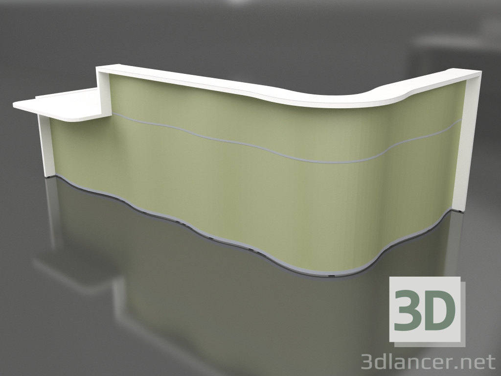 modèle 3D Banque d'accueil Wave LUV47P (3310x1103) - preview