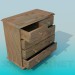 modello 3D Cassettiera in legno - anteprima