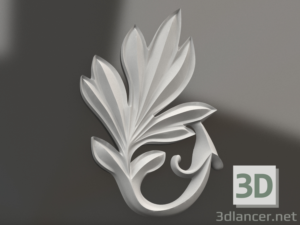 Modelo 3d Elemento decorativo de gesso DE 009 A (160x105) - preview