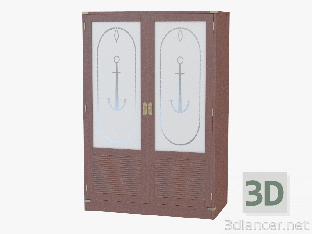 3d модель Шкаф гардеробный со стеклянными дверями – превью