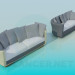 3D Modell Ovale Sofa - Vorschau