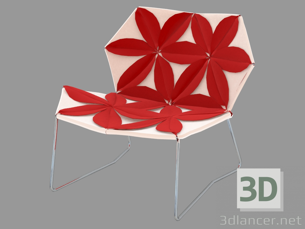 3 डी मॉडल एक धातु के फ्रेम पर आर्मचेयर - पूर्वावलोकन