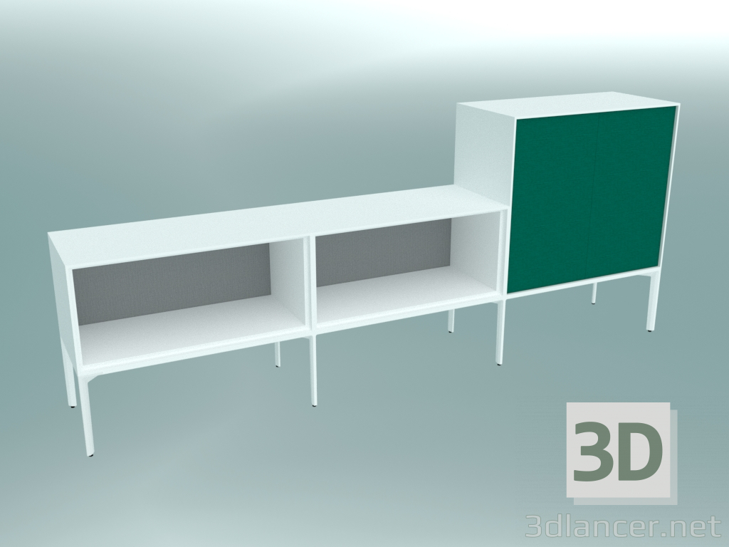 modèle 3D Système de stockage de bureau ADD S (S - double ouvert + M - portes) - preview