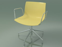 Stuhl 0233 (5 Beine, mit Armlehnen, Chrom, Polypropylen PO00415)