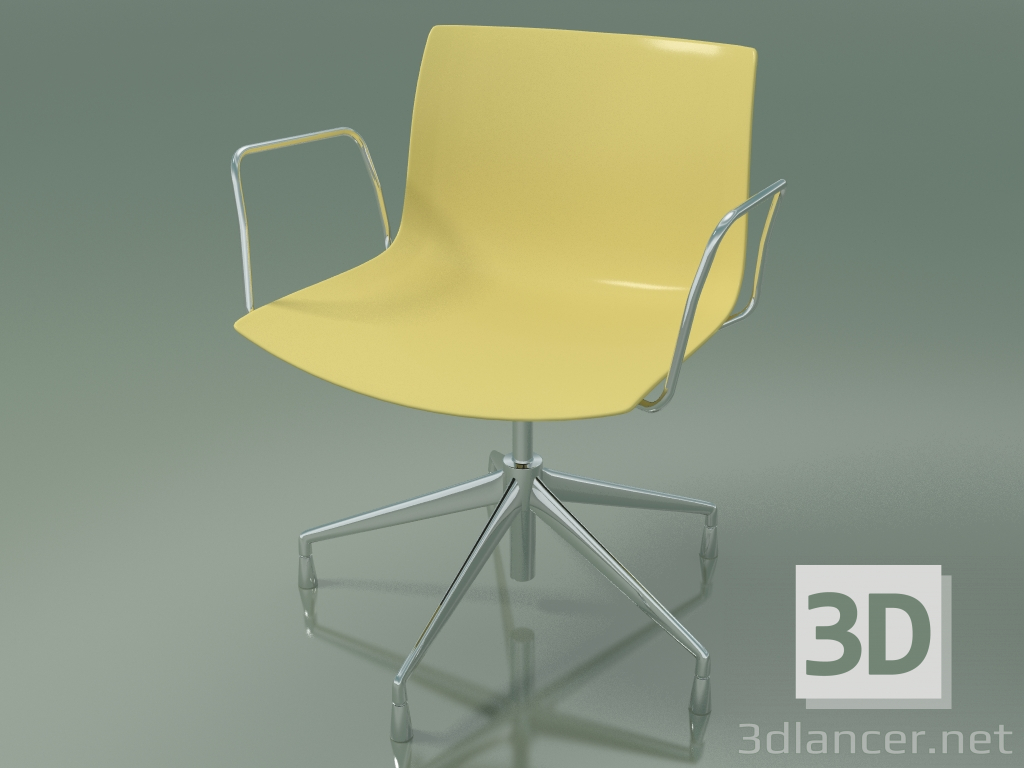 3D modeli Sandalye 0233 (5 ayak, kolçaklı, krom, polipropilen PO00415) - önizleme
