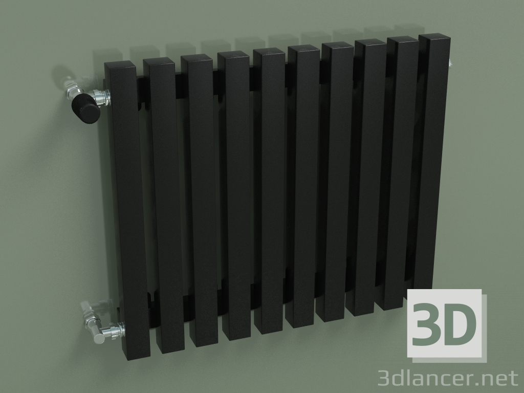 modello 3D Radiatore verticale RETTA (10 sezioni 500 mm 40x40, nero lucido) - anteprima