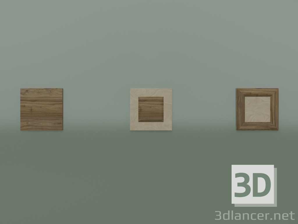 3d model Wooden panel 200X200 - preview