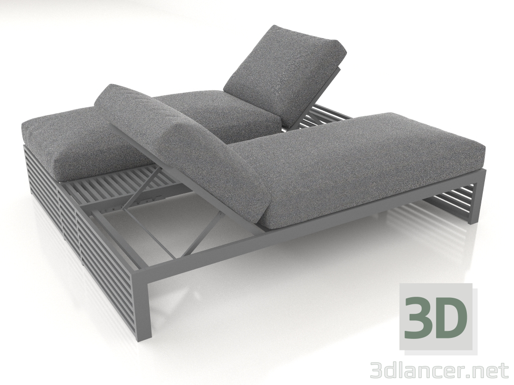 3D modeli Dinlenme için çift kişilik yatak (Antrasit) - önizleme