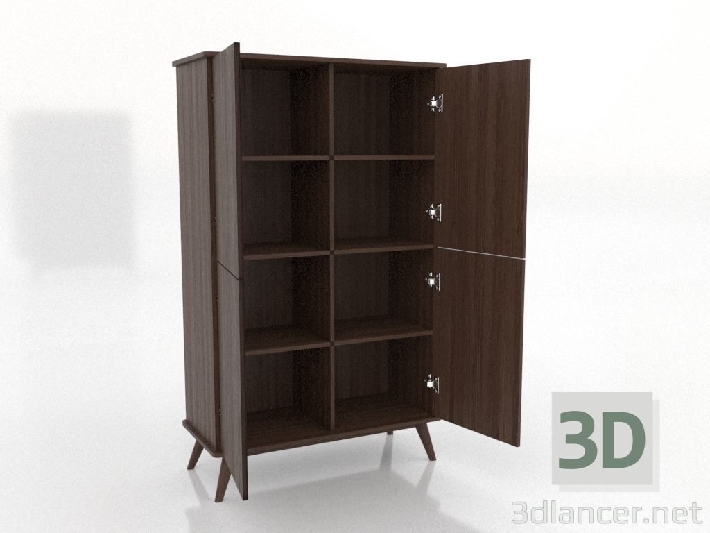 Modelo 3d Armário 5 1000x450x1650 mm (aberto, nogueira escura) - preview Modelo 3d Armário 5 1000x450x1650 mm (aberto, nogueira escura) - preview