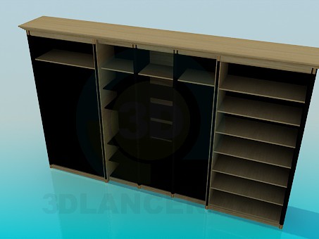 3d model Cupboard with shelves - preview 3d model Cupboard with shelves - preview