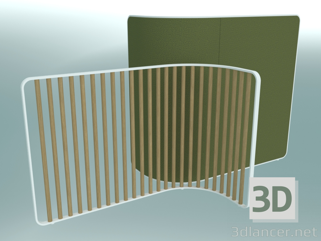 3d Model Contemporary Office Divider Screen X Shape Lapalma