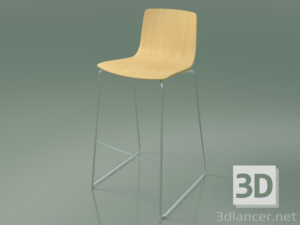 3D modeli Bar taburesi 3912 (doğal huş ağacı) - önizleme