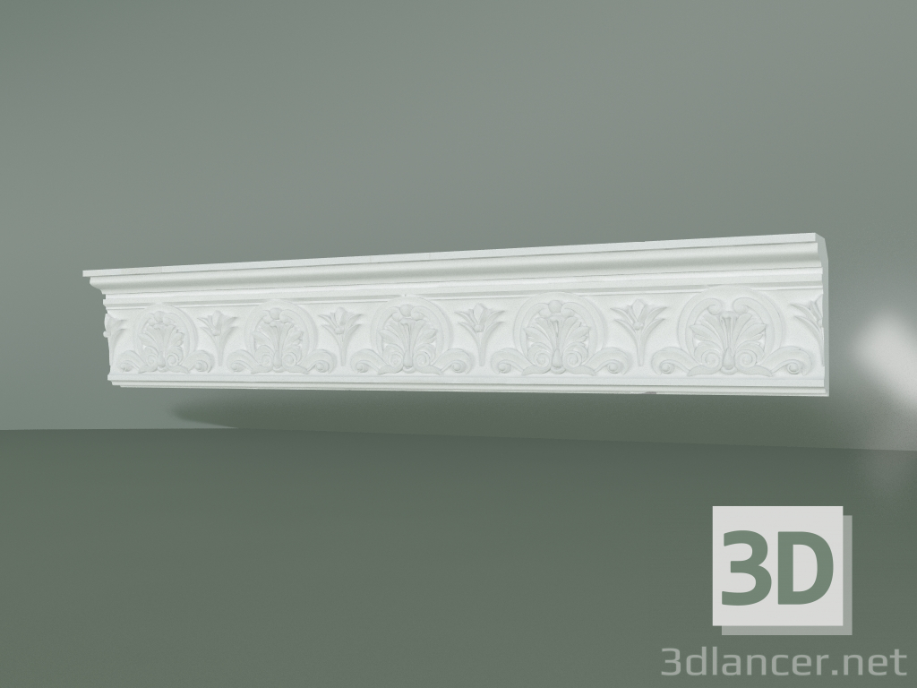 modèle 3D Corniche en plâtre avec ornement KV064 - preview