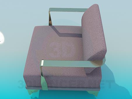 modelo 3D Sillón con brazos metálicos - escuchar modelo 3D Sillón con brazos metálicos - escuchar