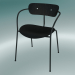 modello 3D Chair Pavilion (AV4, H 76cm, 52x56cm, Rovere tinto nero, Pelle - Seta nera) - anteprima
