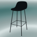 3d model Bar chair with back and base made of Fiber tubes (H 75 cm, Black) - preview