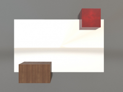 Espejo ZL 07 (753х593, marrón madera claro, rojo)