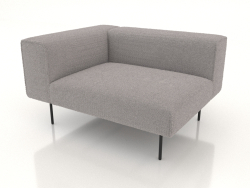 1-seater sofa module with an armrest on the left