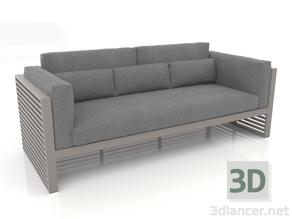 3d model 3-seater sofa with a high back (Quartz gray) - preview