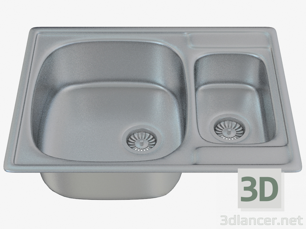 3d model fregadero de la cocina de acero solitario (ZHS-0503 52279) - vista previa