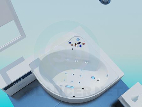 3d модель Ванная комната в голубых тонах – превью 3d модель Ванная комната в голубых тонах – превью