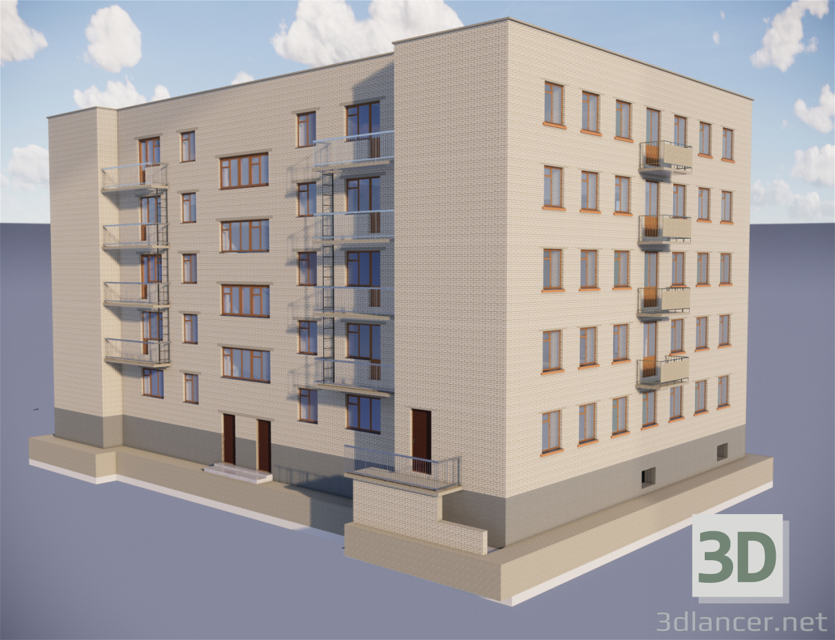 modèle 3D de House hostel série 164-80-1 acheter - rendu