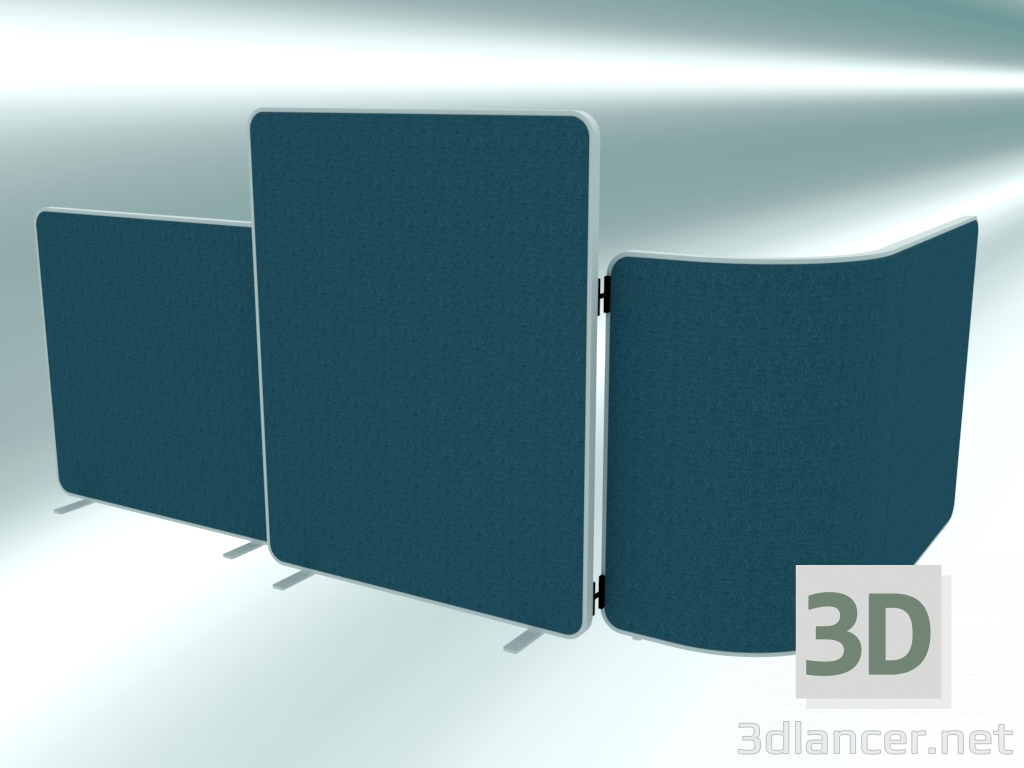 3D Modell Moderner Bürotrenner SCREEN L Form - Vorschau