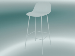 Bar chair with back and base made of Fiber tubes (H 75 cm, White)