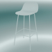 Modelo 3d Cadeira alta com encosto e base em tubos de fibra (H 75 cm, branco) - preview