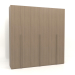 3d model Wardrobe MW 02 wood (2700x600x2800, wood grey) - preview