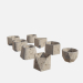 3d Cement Marble White Pot model buy - render