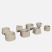 3d Cement Marble White Pot model buy - render