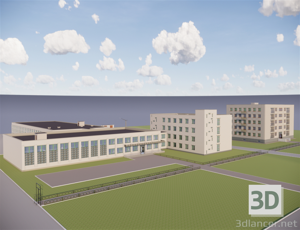 modèle 3D de Ecole professionnelle Emanzhelinskoe acheter - rendu